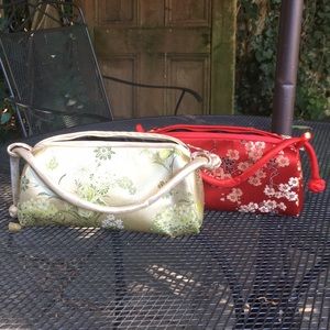 2 Chinese Asian soft clutch / makeup bags